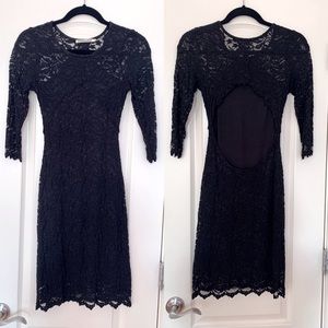 Gilber Gilmore Black Lace Bodycon Dress Size S